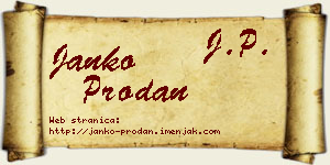 Janko Prodan vizit kartica
